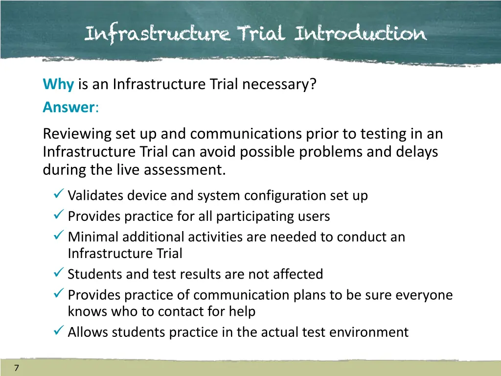 infrastructure trial introduction 4