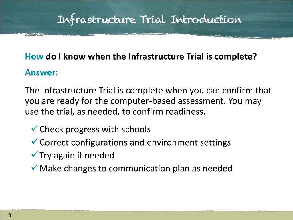 infrastructure trial introduction 5