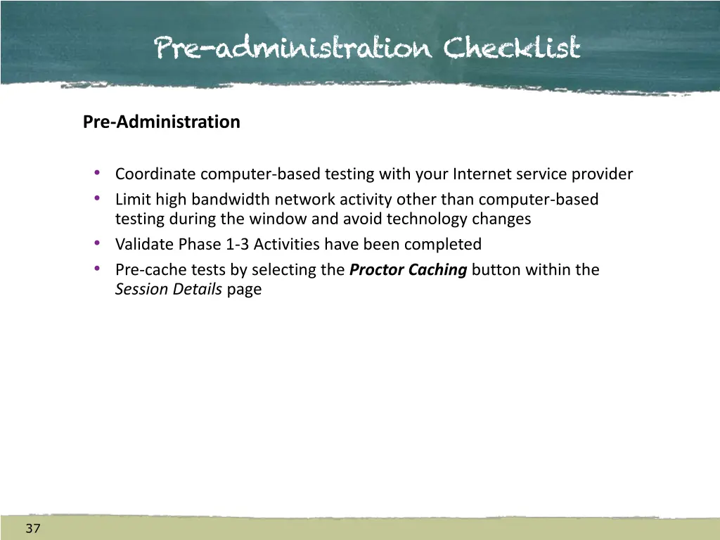 pre administration checklist