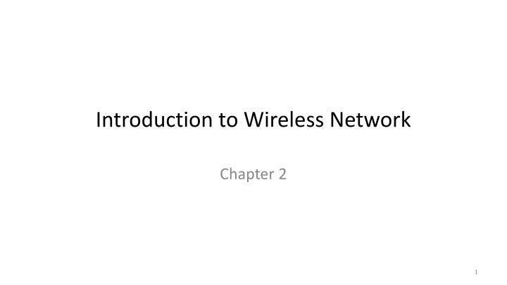 introduction to wireless network
