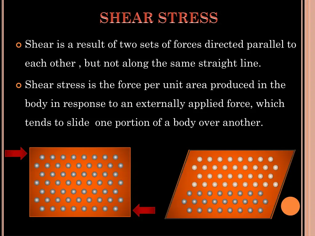 shear is a result of two sets of forces directed