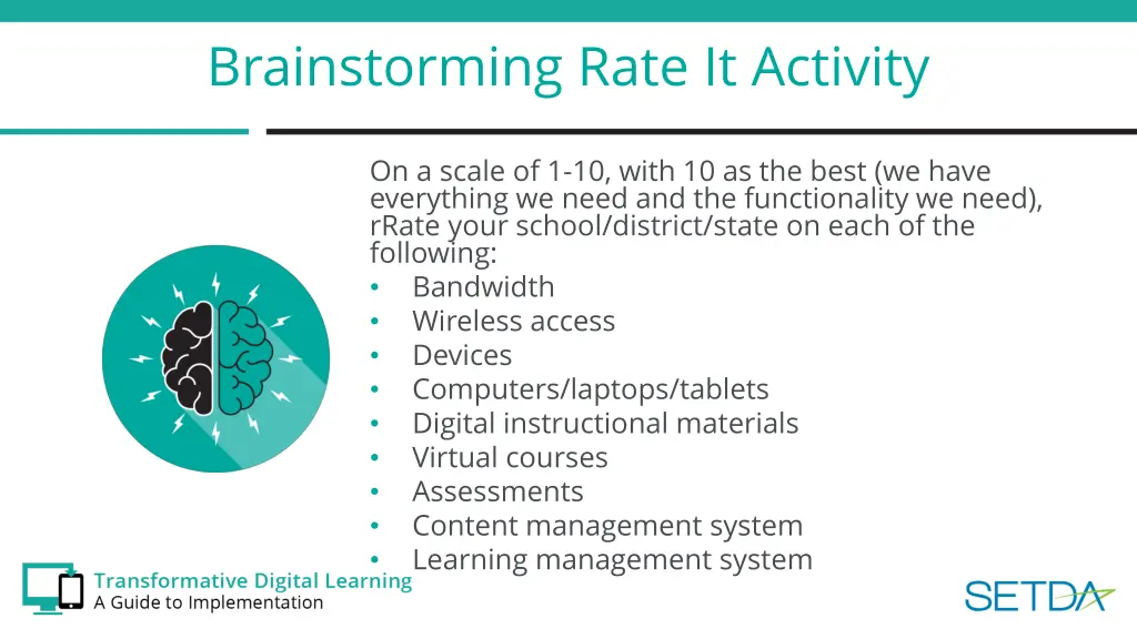 brainstorming rate it activity