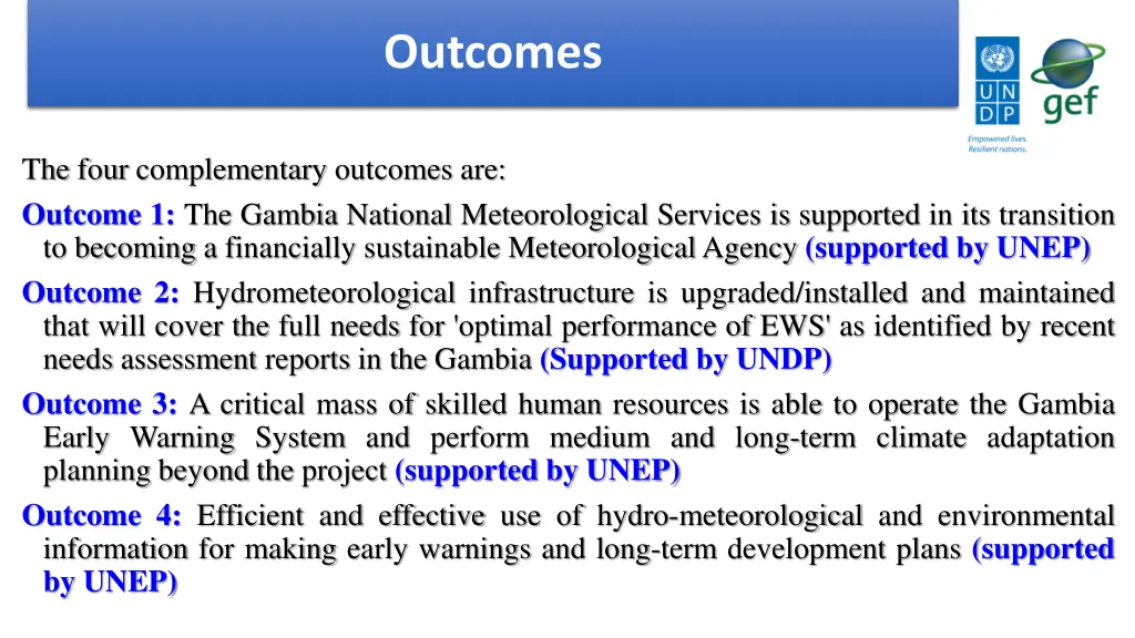 outcomes