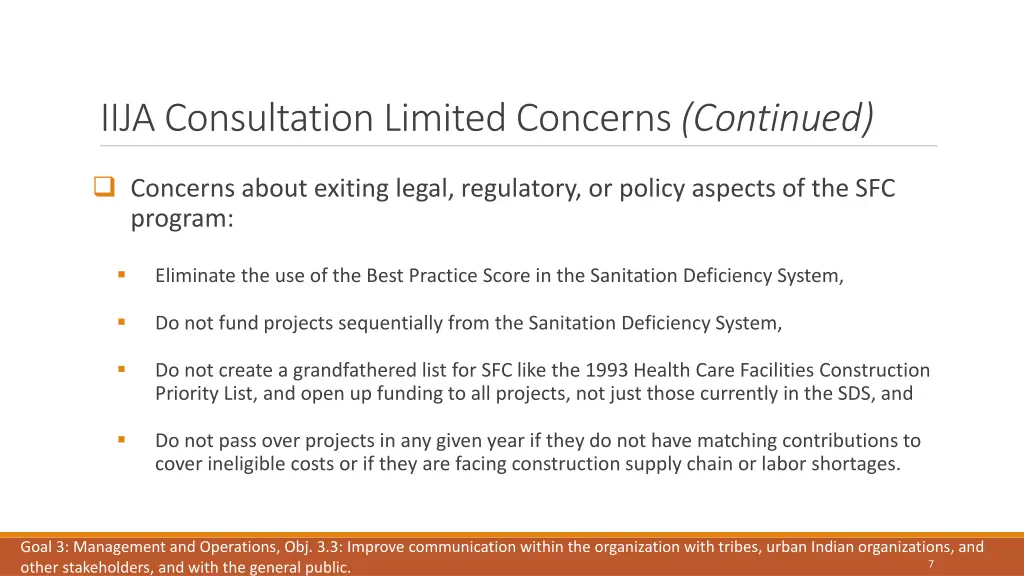 iija consultation limited concerns continued