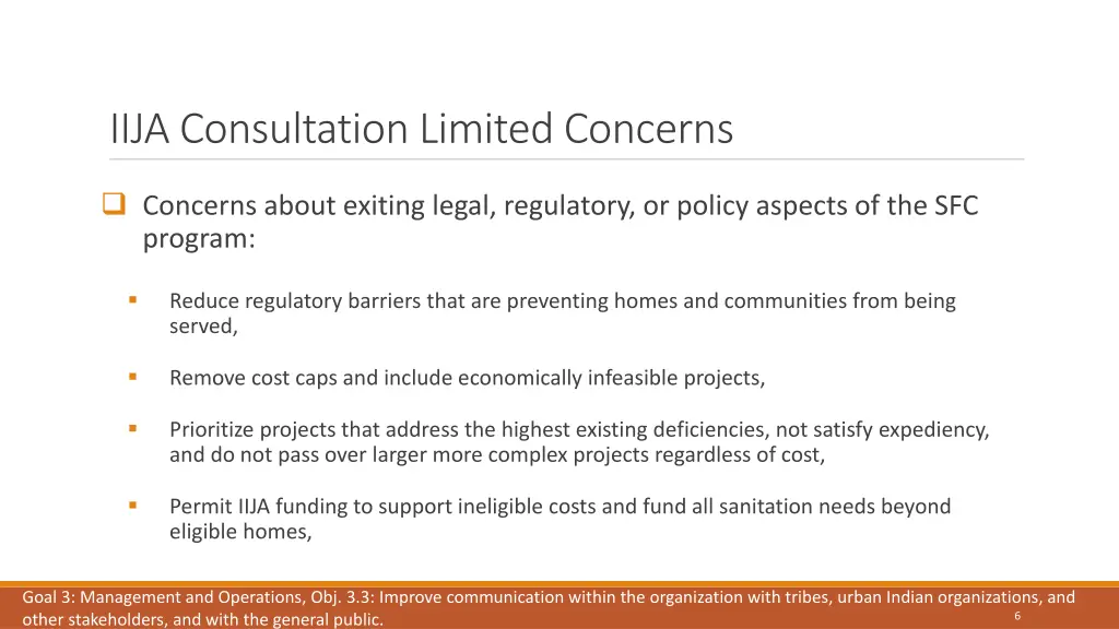iija consultation limited concerns