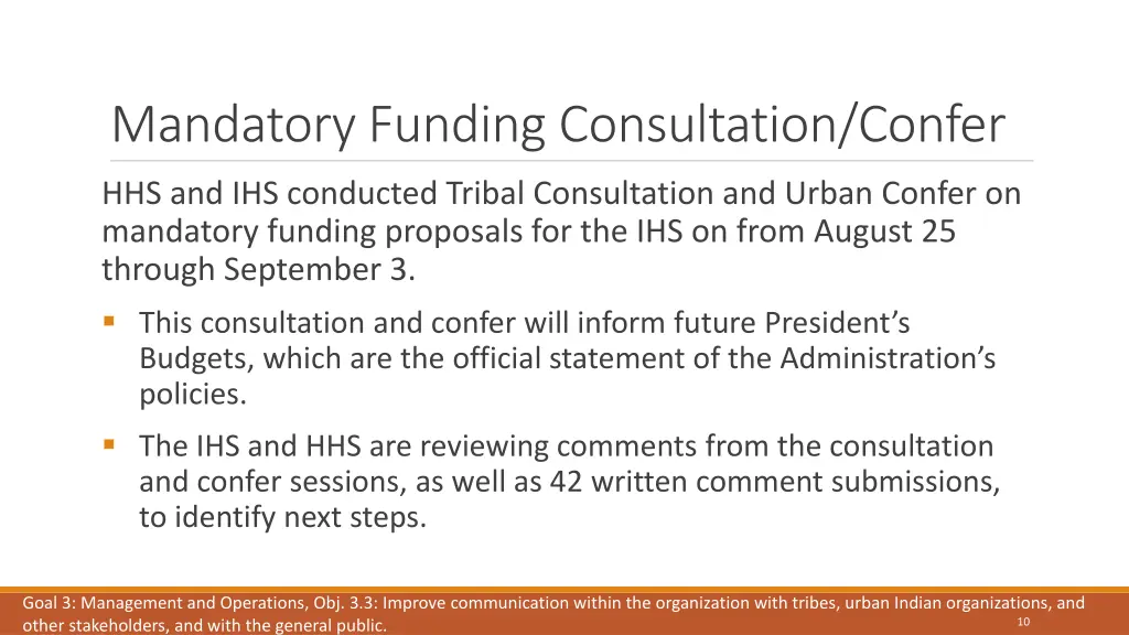 mandatory funding consultation confer