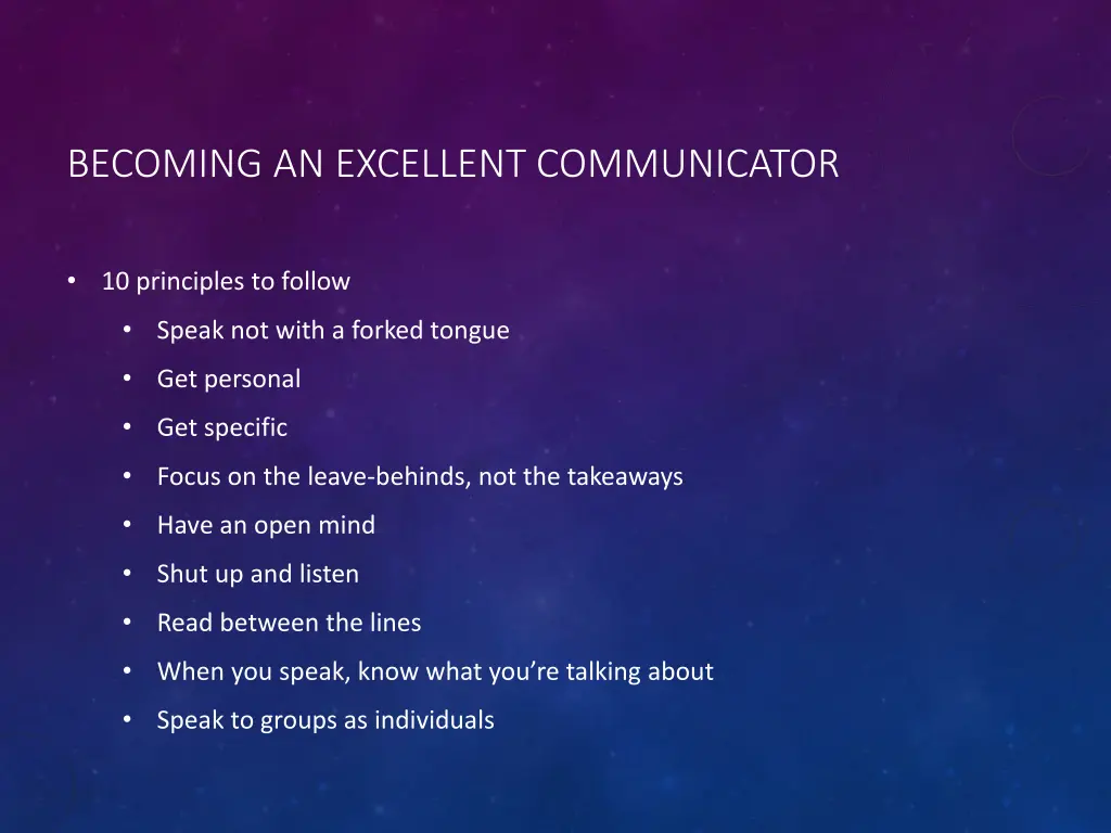 becoming an excellent communicator