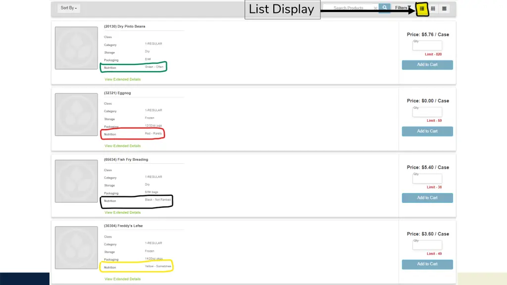 list display