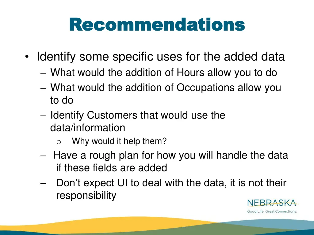 recommendations recommendations