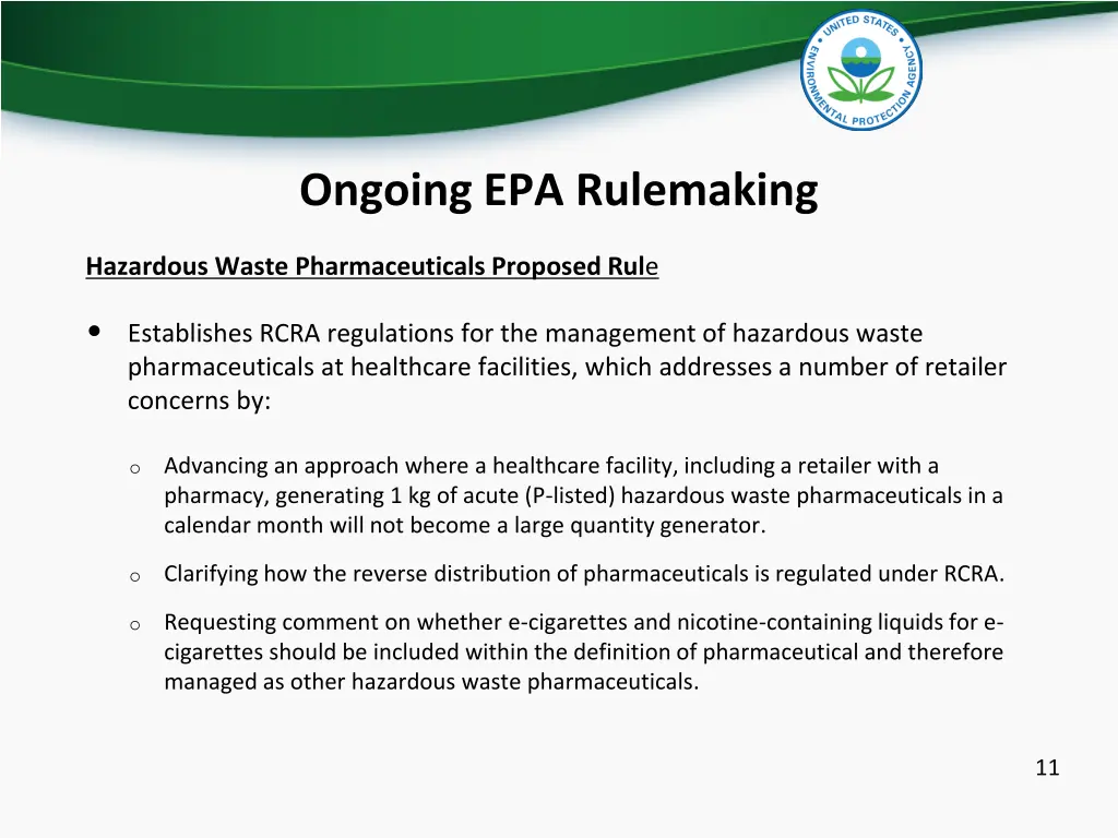 ongoing epa rulemaking