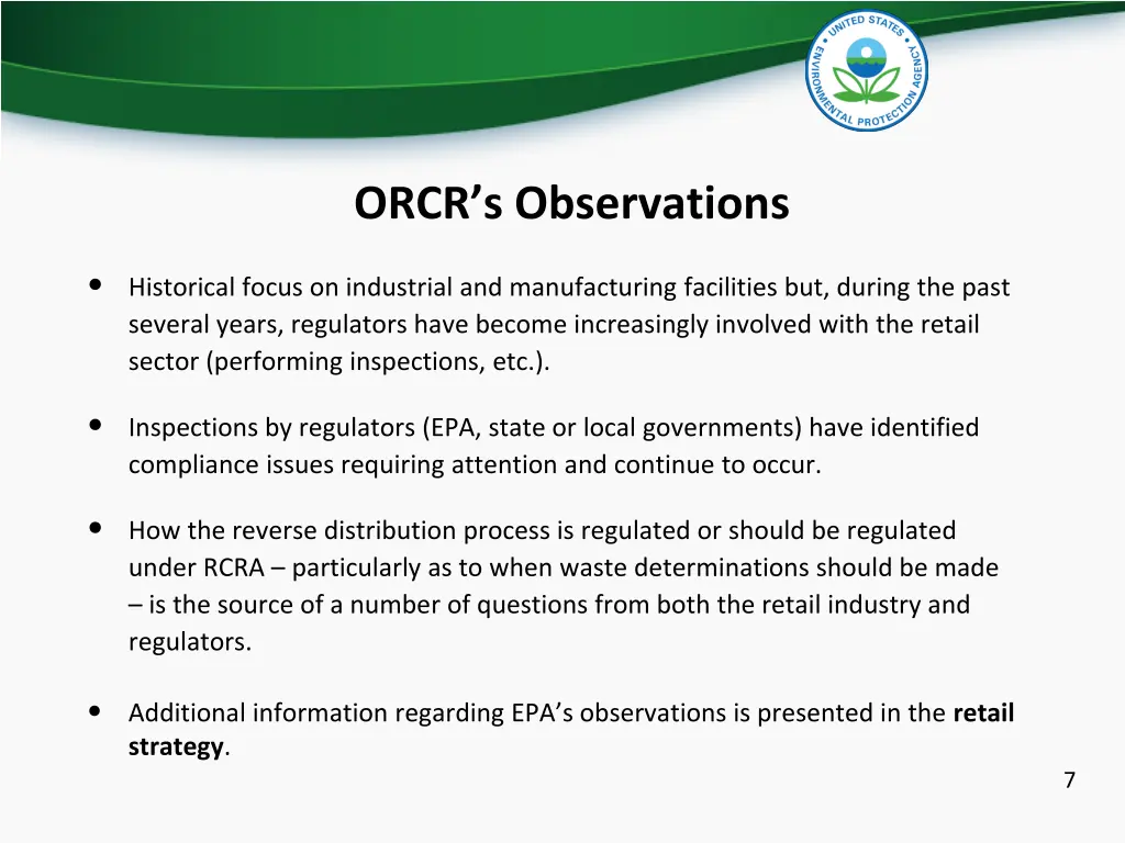 orcr s observations
