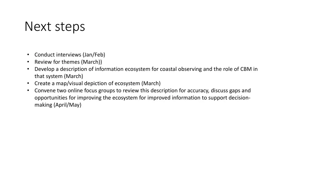 next steps