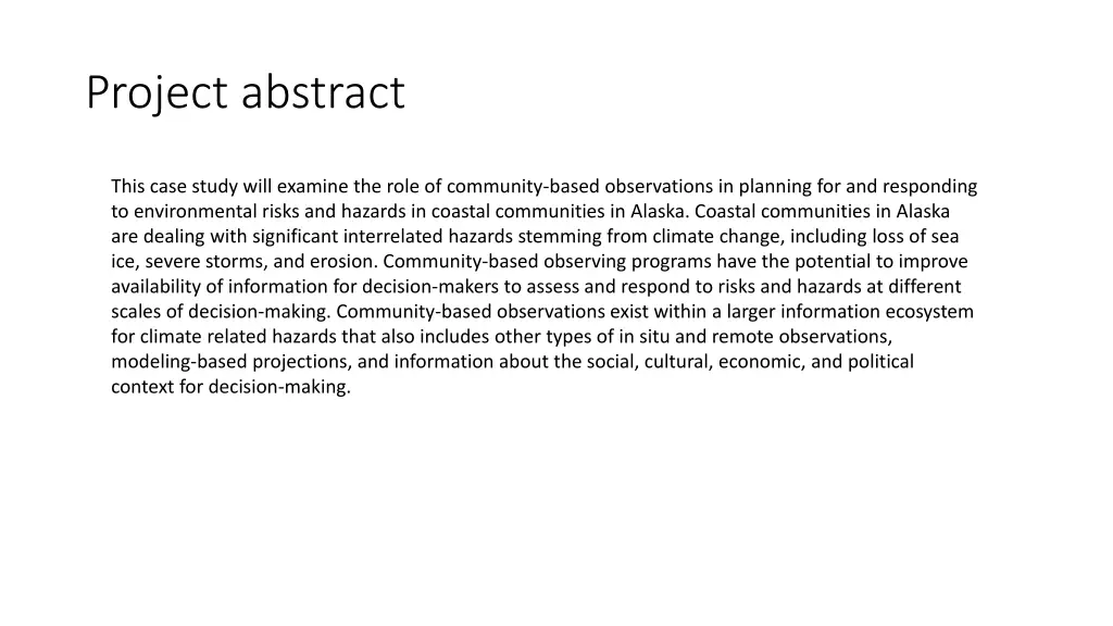 project abstract