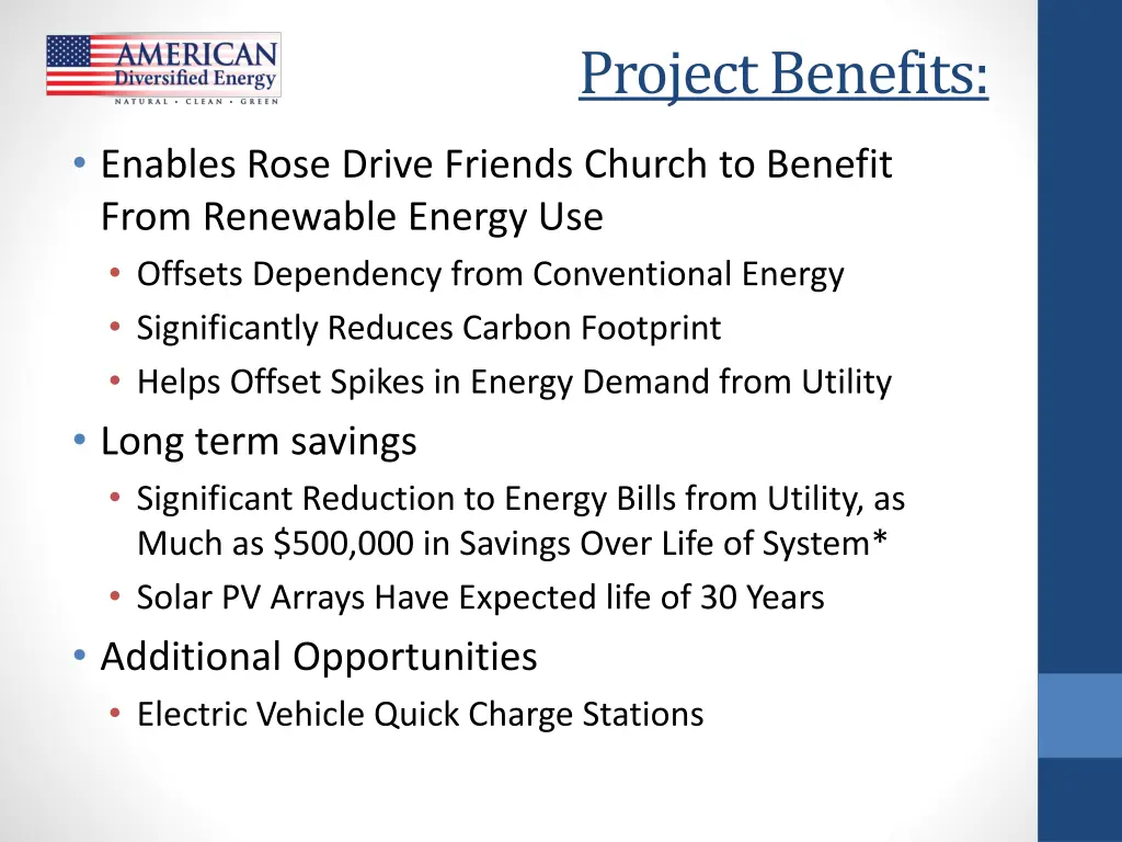 project benefits