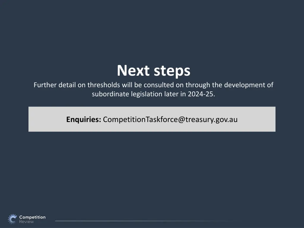 next steps