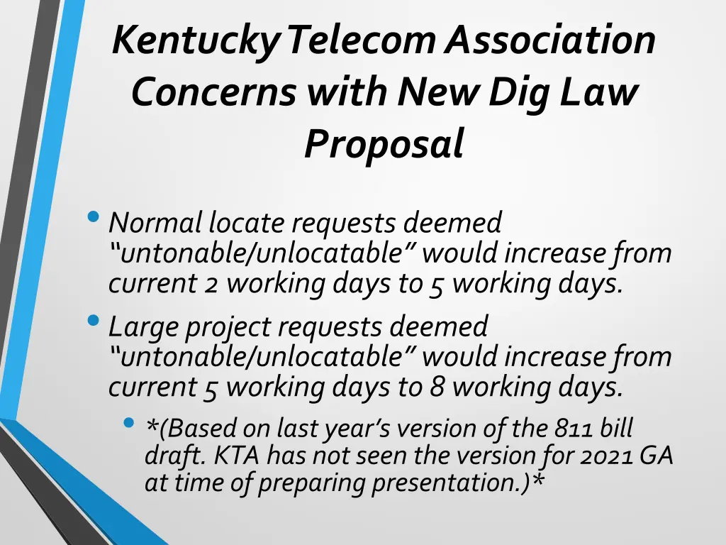 kentucky telecom association concerns with 1