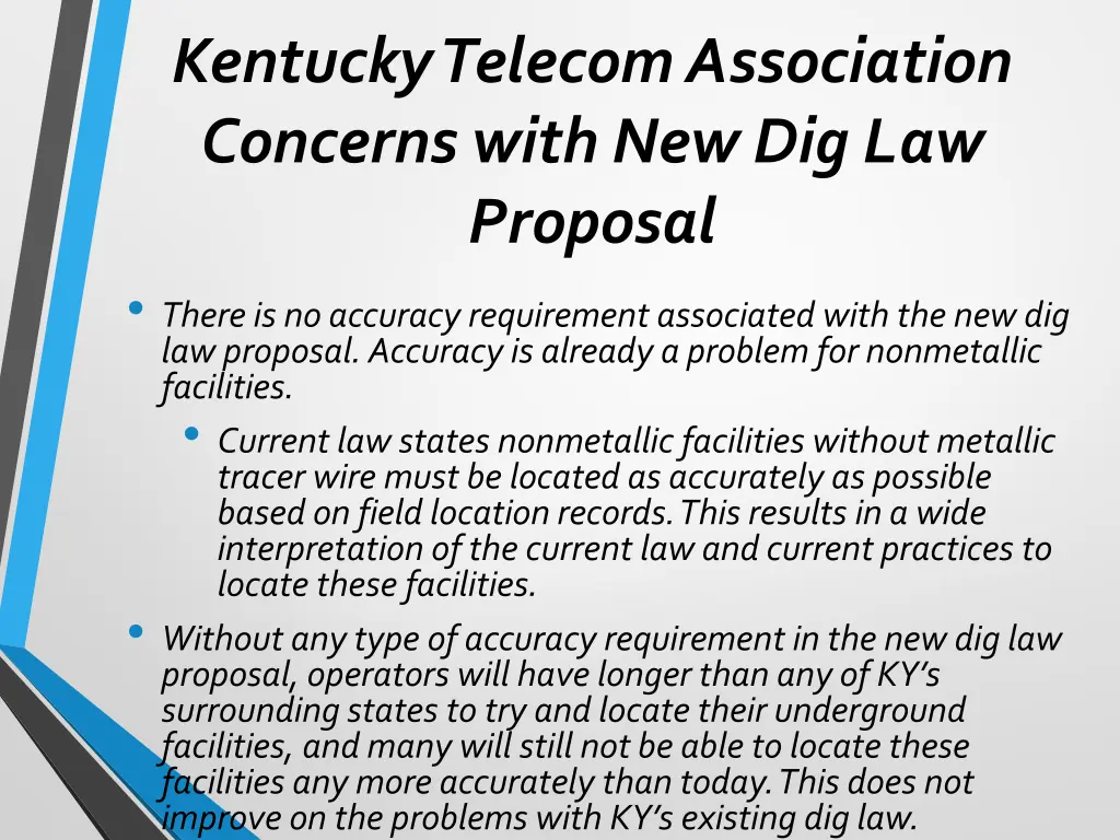 kentucky telecom association concerns with 2