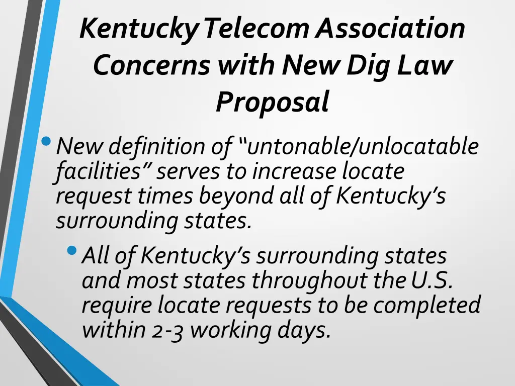 kentucky telecom association concerns with