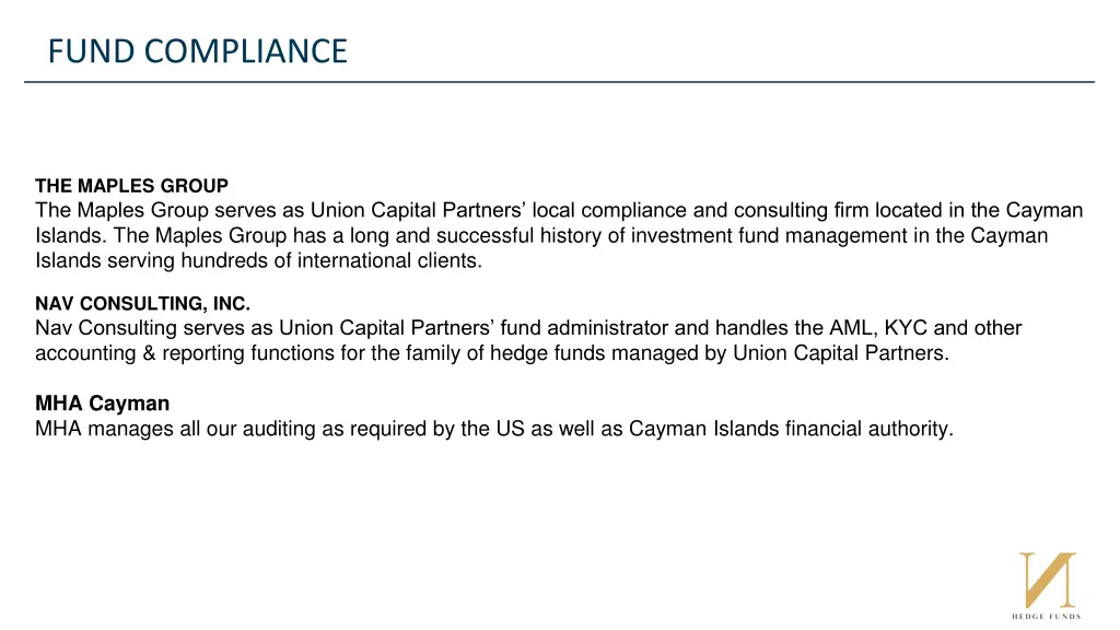 fund compliance