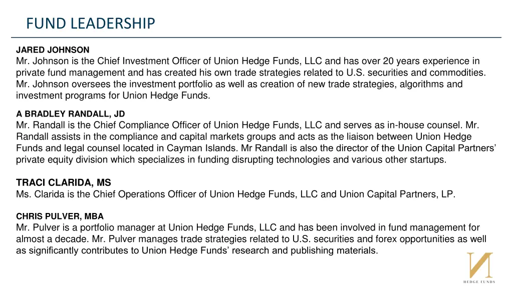 fund leadership