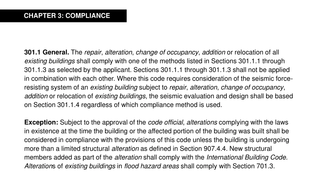chapter 3 compliance