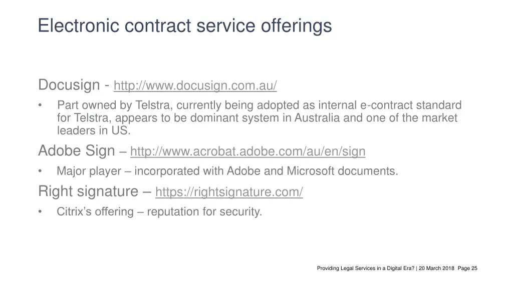 electronic contract service offerings