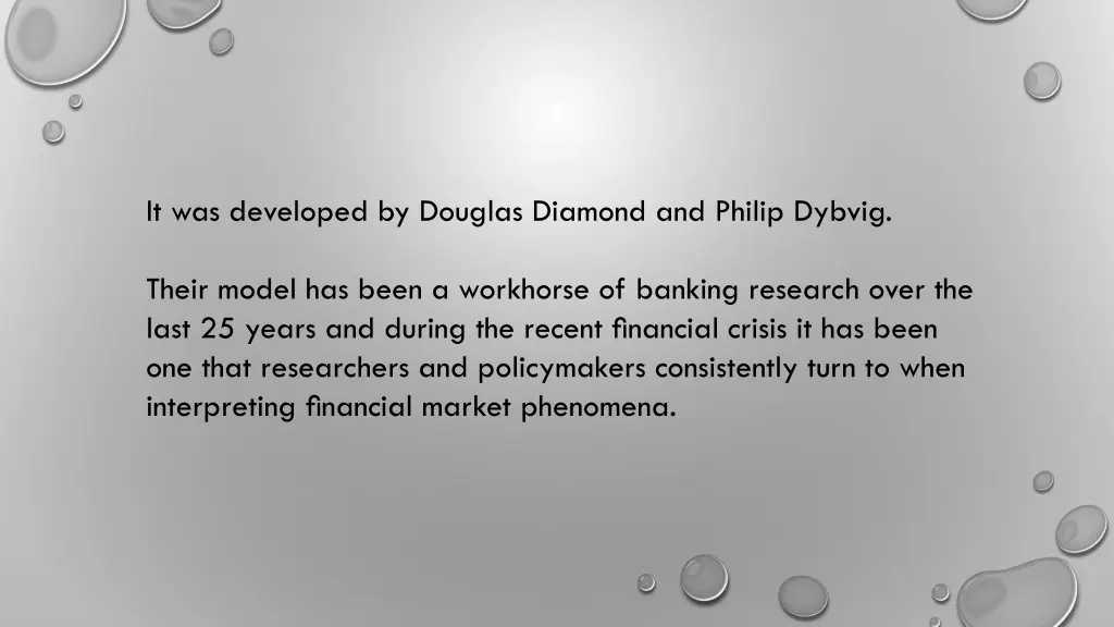 it was developed by douglas diamond and philip