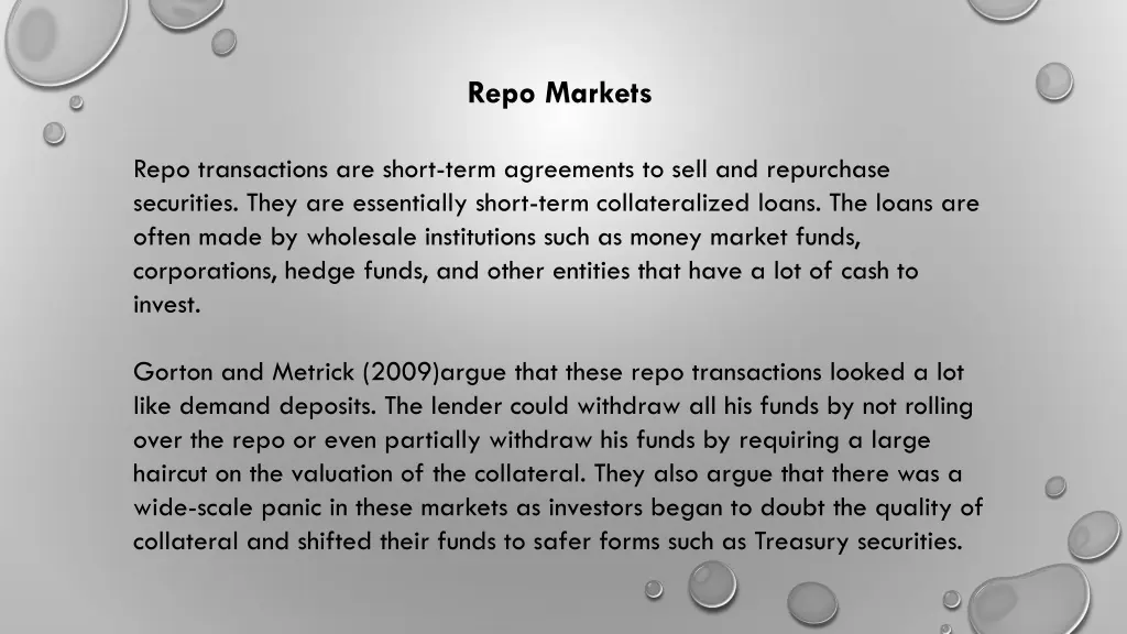 repo markets