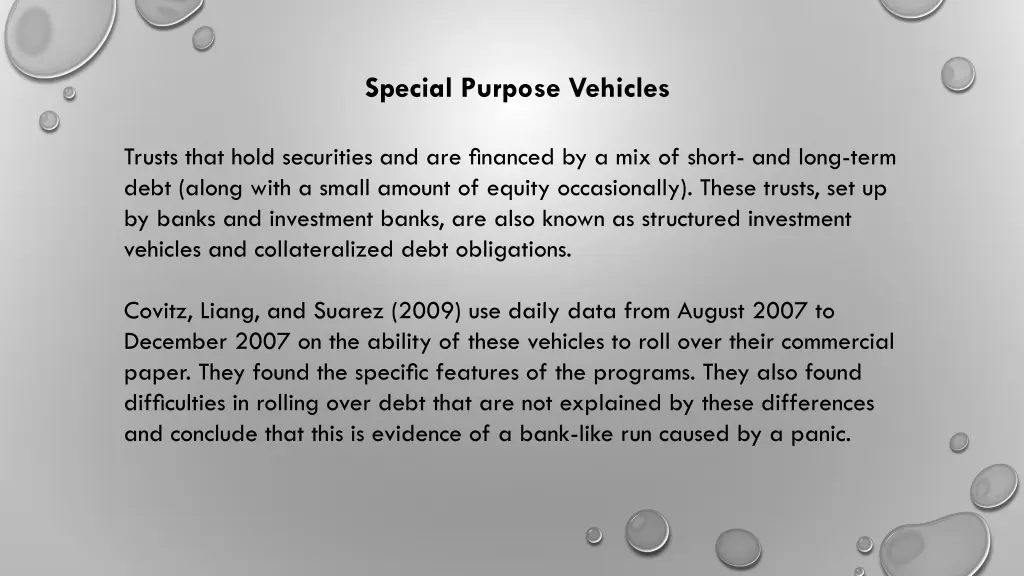 special purpose vehicles
