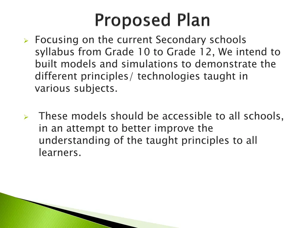focusing on the current secondary schools