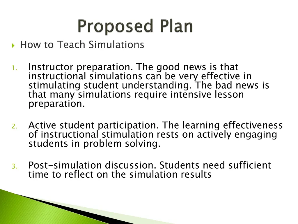 how to teach simulations
