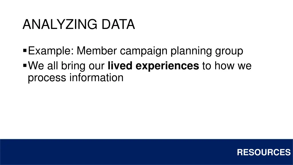 analyzing data