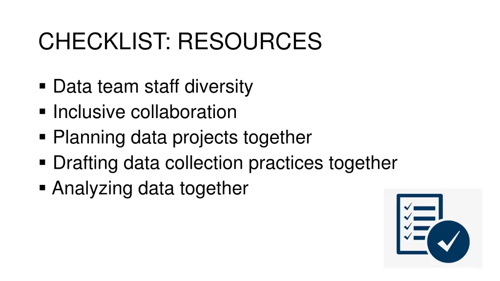 checklist resources