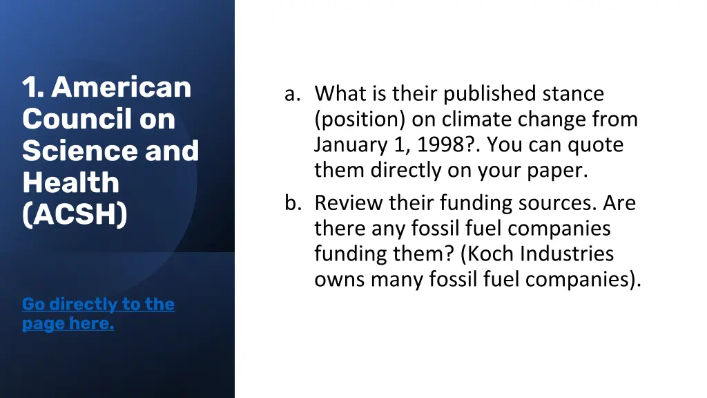 1 american council on science and health acsh