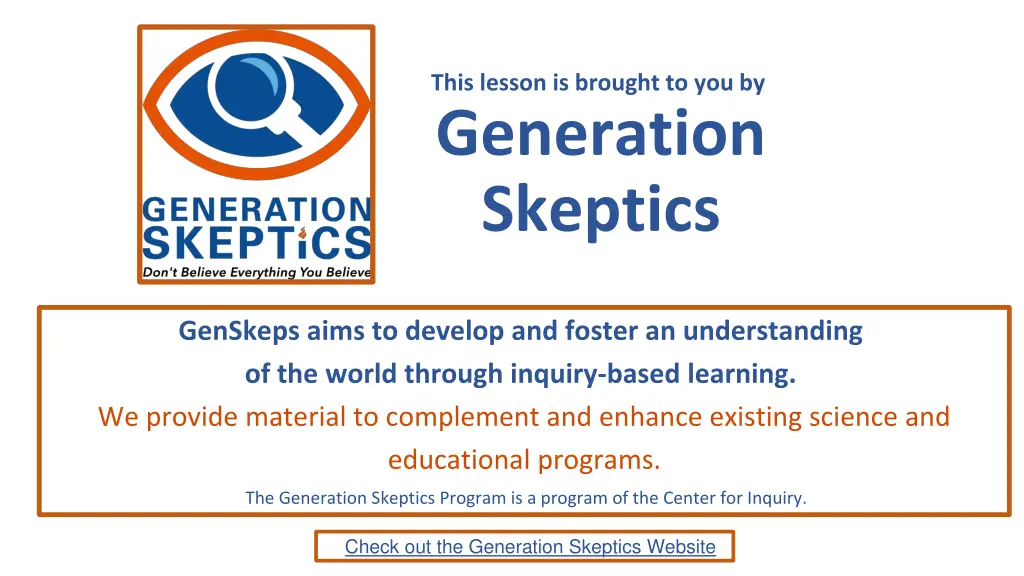 this lesson is brought to you by generation