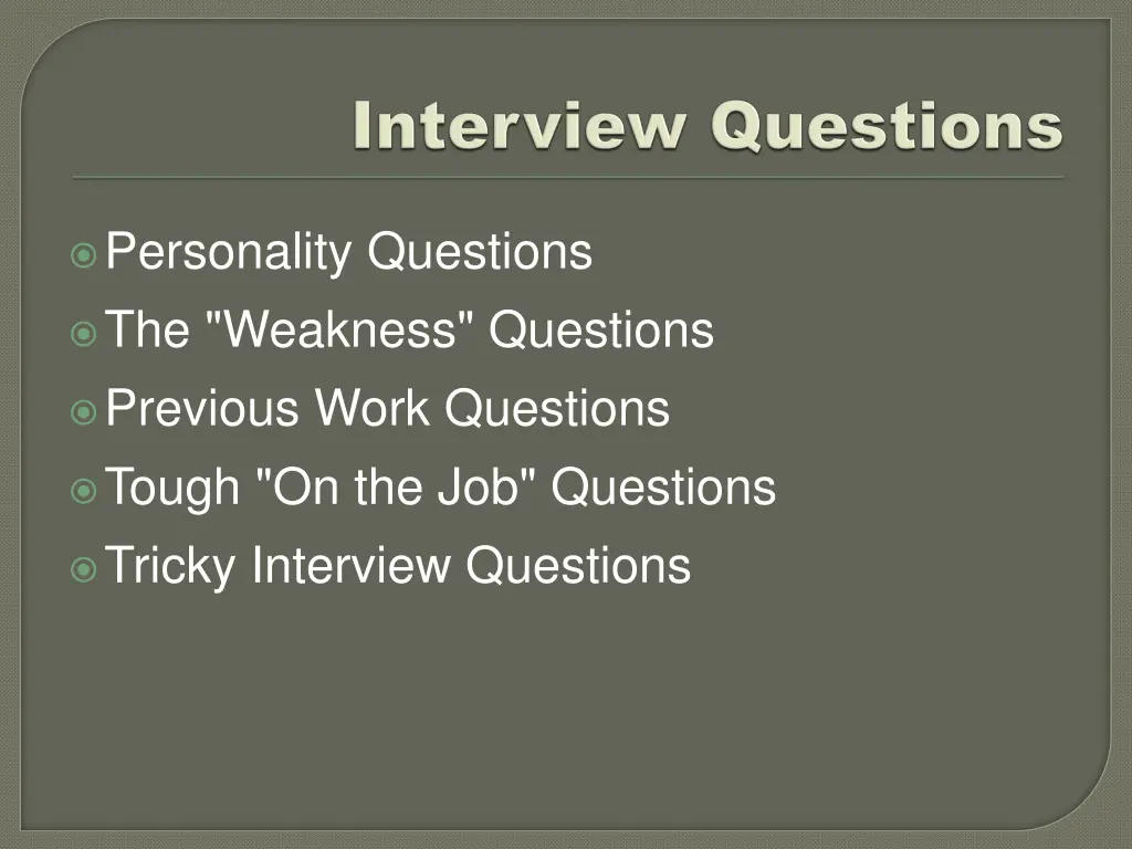 personality questions