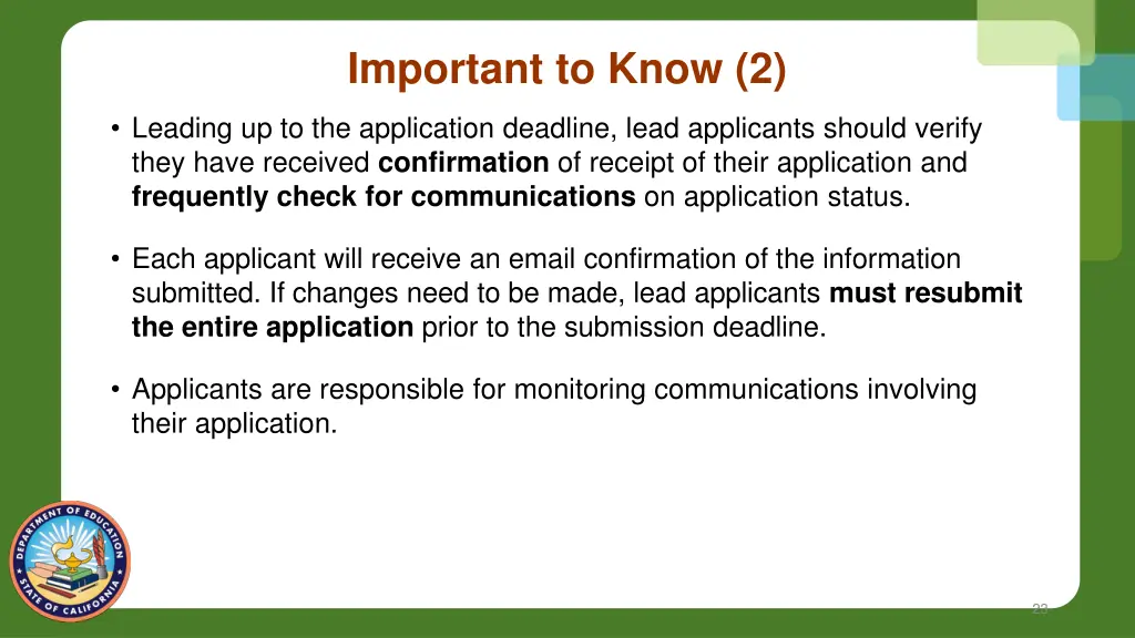 important to know 2