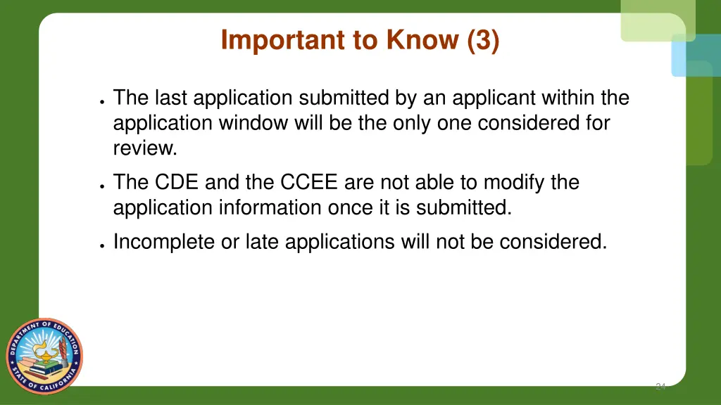 important to know 3