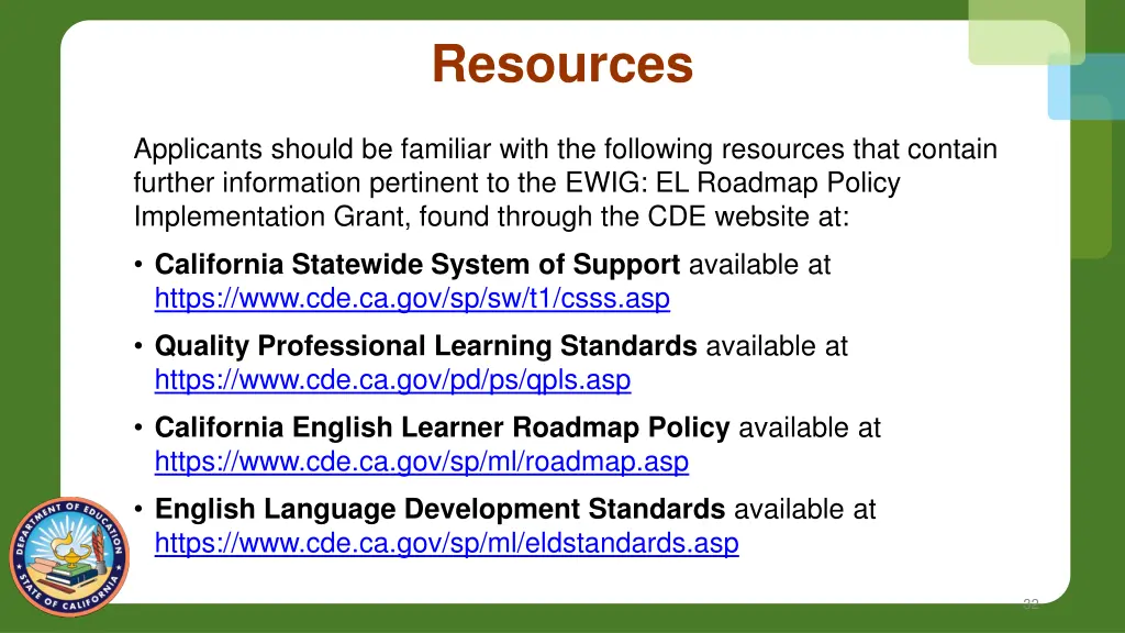 resources