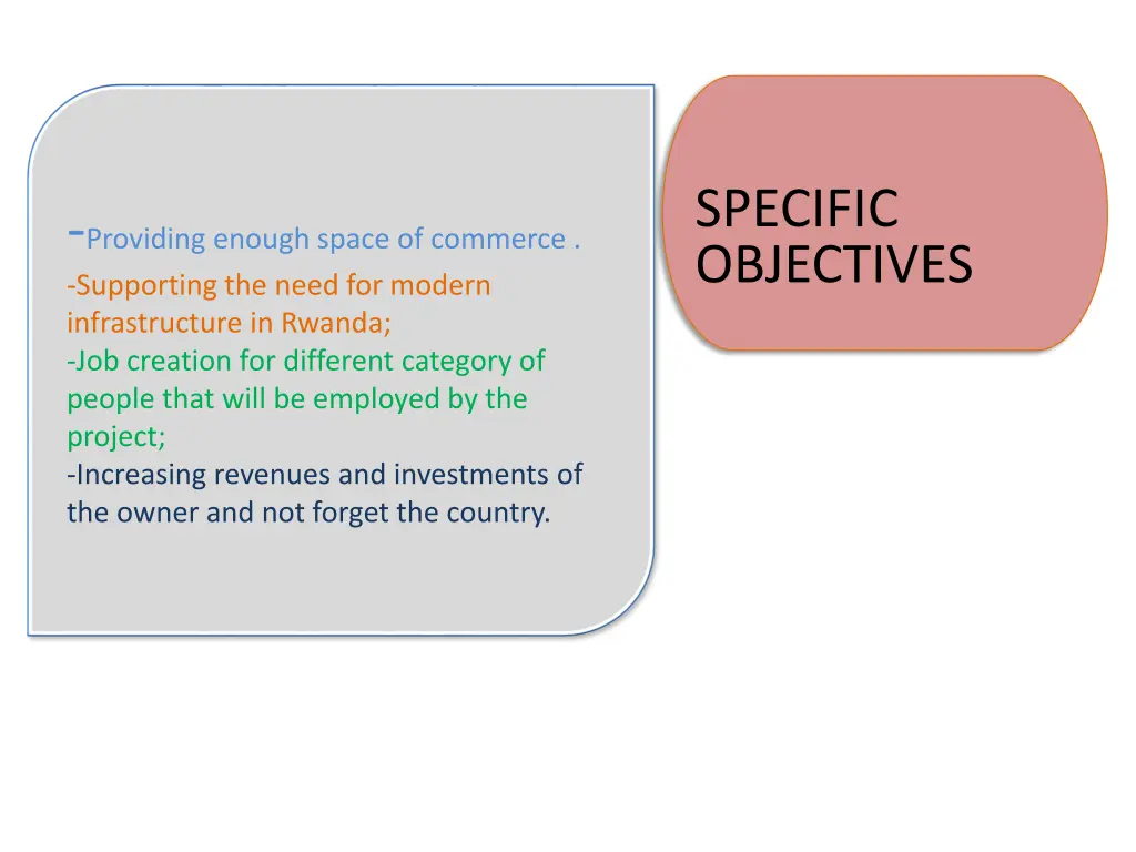 specific objectives