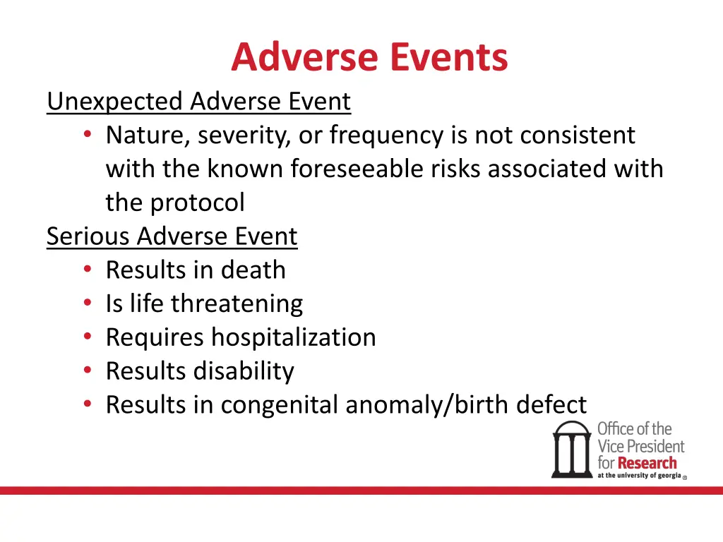 adverse events