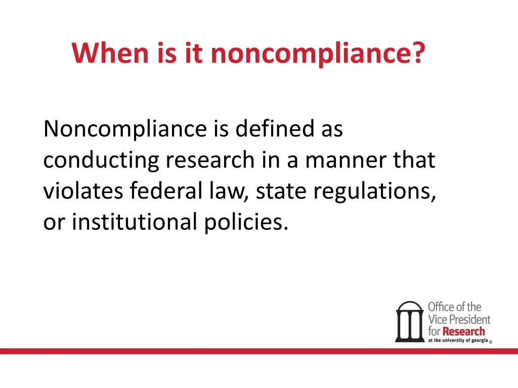when is it noncompliance