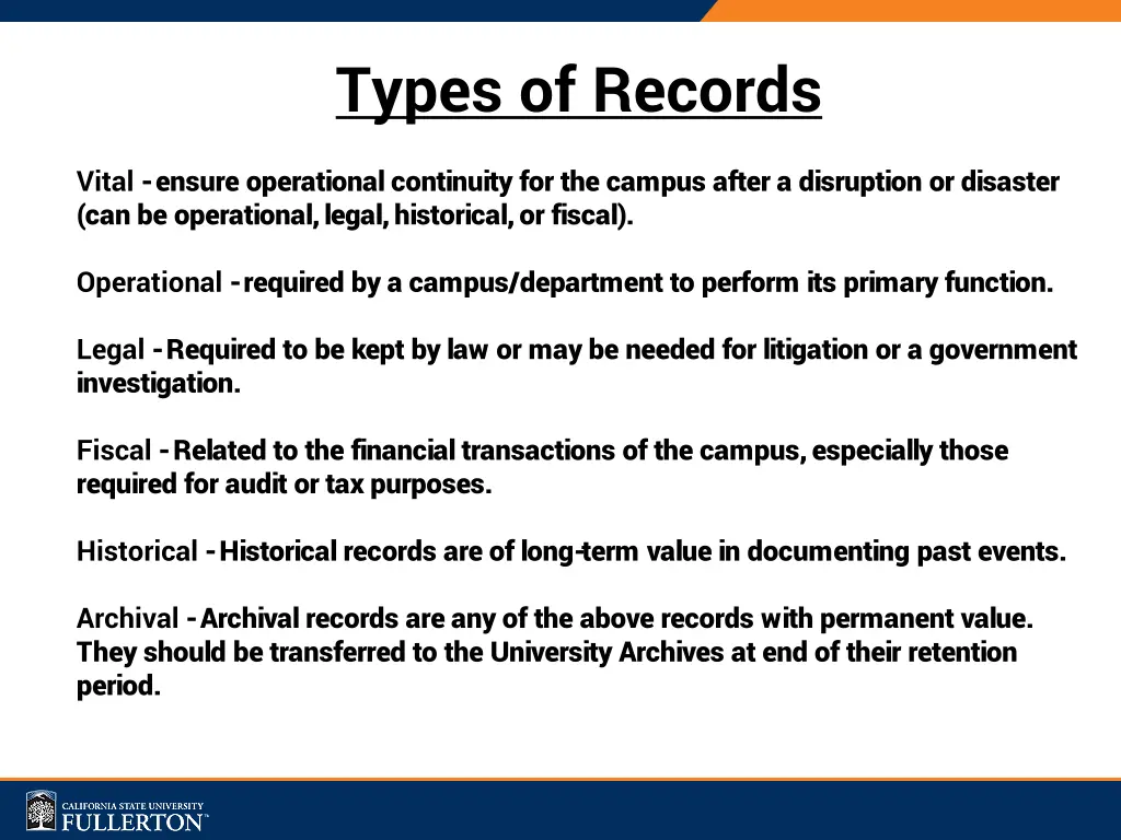 types of records