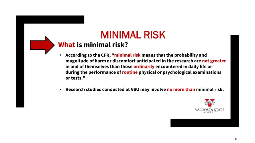 minimal risk minimal risk