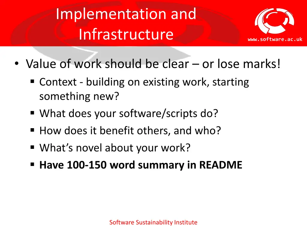 implementation and infrastructure