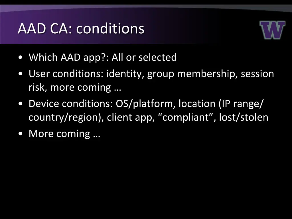 aad ca conditions