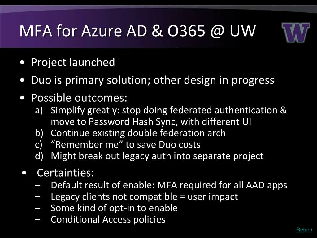 mfa for azure ad o365 @ uw