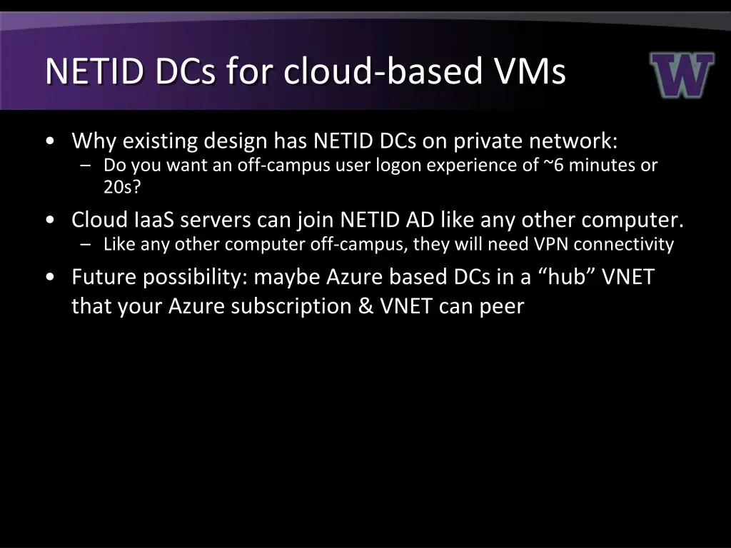 netid dcs for cloud based vms