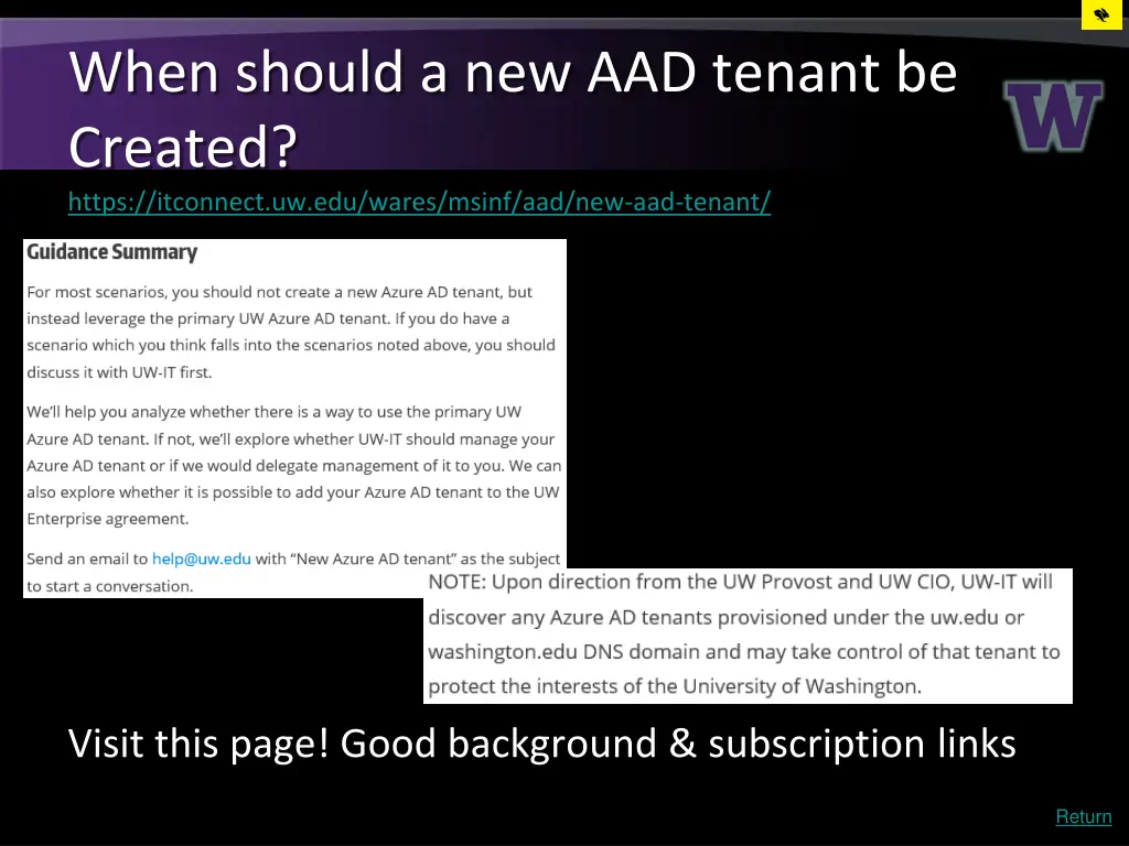 when should a new aad tenant be created https
