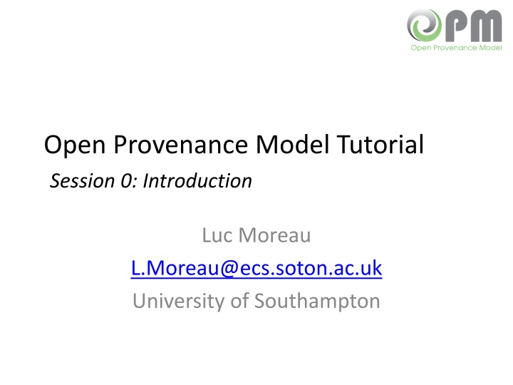 open provenance model tutorial session